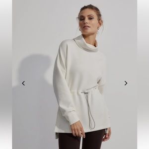 Varley Cream Sweatshirt with Belted Waist